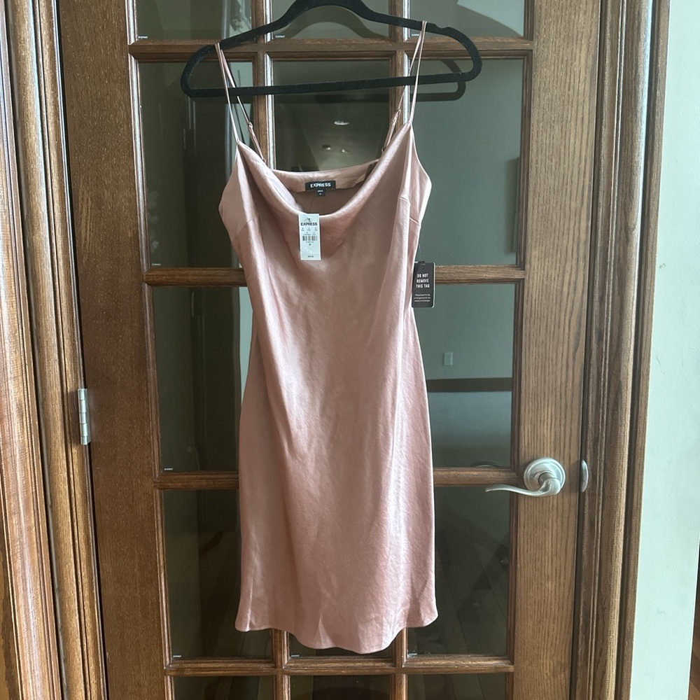 Express Gold/ Brown Slip Dress with Spaghetti Straps